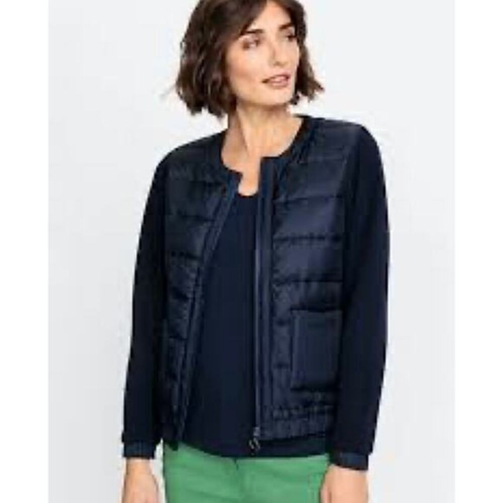 Olsen Mixed Media Bomber jacket Ink Blue M - Picture 1 of 7
